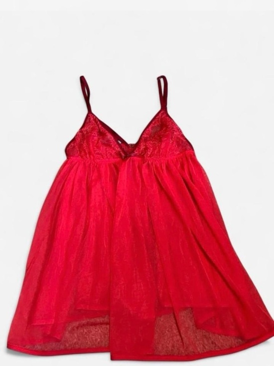 Victoria's Secret Other - Victoria's Secret Y2K Sheer Mesh & Lace Babydoll Chemise Red Size S